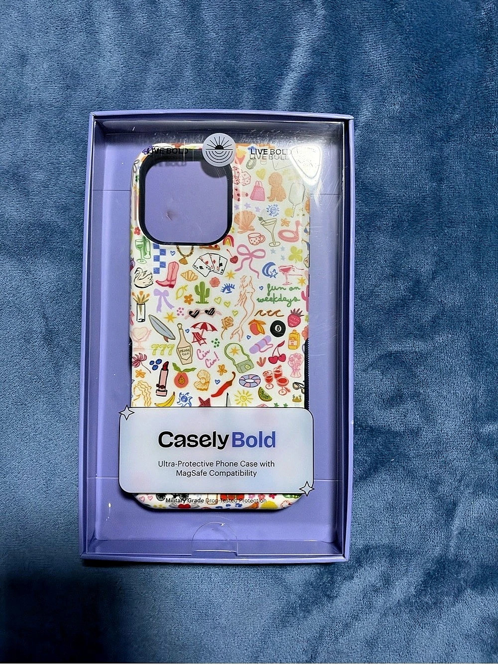 Casely Bold Phone Case White Multicolor NWT